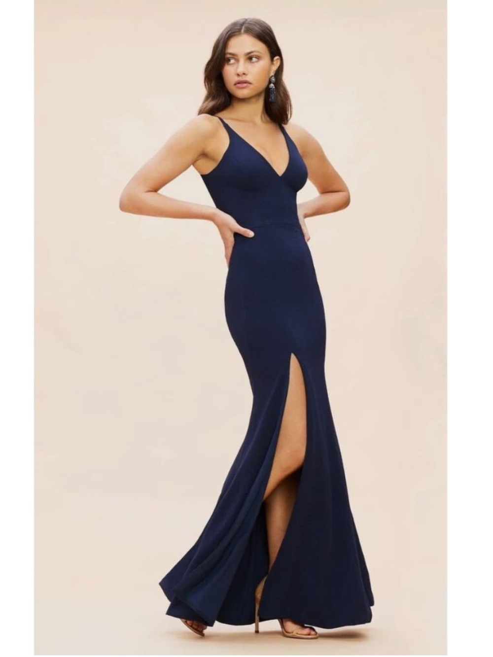 Dress The Population Iris Navy Blue Gown Size Small